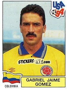 Sticker Gabriel Jaime Gomez - FIFA World Cup USA 1994. Dutch version n. 41 - Panini