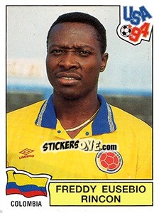 Sticker Freddy Eusebio Rincon - FIFA World Cup USA 1994. Dutch version n. 44 - Panini