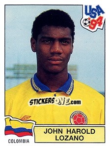 Sticker John Harold Lozano - FIFA World Cup USA 1994. Dutch version n. 46 - Panini