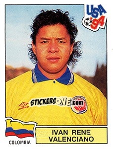 Sticker Ivan Rene Valenciano - FIFA World Cup USA 1994. Dutch version n. 50 - Panini