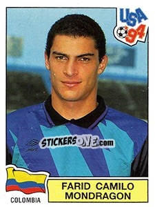 Sticker Faryd Camilo Mondragon - FIFA World Cup USA 1994. Dutch version n. 53 - Panini