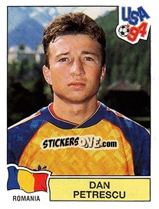 Sticker Dan Petrescu - FIFA World Cup USA 1994. Dutch version - Panini