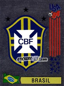 Sticker Emblem Brasil - FIFA World Cup USA 1994. Dutch version n. 77 - Panini