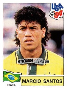 Sticker Marcio Santos - FIFA World Cup USA 1994. Dutch version - Panini
