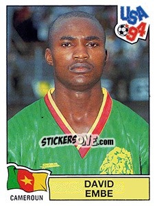 Sticker David Embe - FIFA World Cup USA 1994. Dutch version n. 107 - Panini