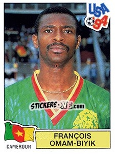 Sticker Francois Omam-Biyik - FIFA World Cup USA 1994. Dutch version n. 108 - Panini