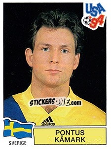 Sticker Pontus Kamark - FIFA World Cup USA 1994. Dutch version n. 117 - Panini