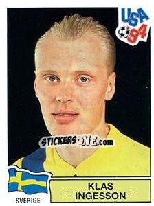 Sticker Klas Ingesson - FIFA World Cup USA 1994. Dutch version - Panini