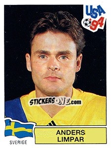 Sticker Anders Limpar - FIFA World Cup USA 1994. Dutch version n. 123 - Panini