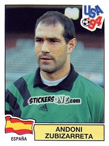 Sticker Andoni Zubizarreta - FIFA World Cup USA 1994. Dutch version - Panini