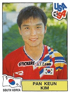 Sticker Pan Keun Kim - FIFA World Cup USA 1994. Dutch version n. 169 - Panini