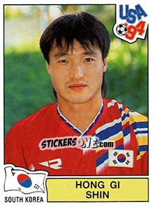 Sticker Hong Gi Shin - FIFA World Cup USA 1994. Dutch version n. 172 - Panini