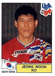 Sticker Jeong Woon Ko - FIFA World Cup USA 1994. Dutch version - Panini