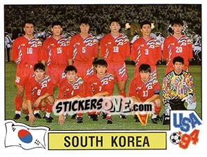 Sticker Team South Korea - FIFA World Cup USA 1994. Dutch version n. 179 - Panini
