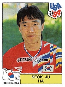 Sticker Seok Ju Ha - FIFA World Cup USA 1994. Dutch version - Panini