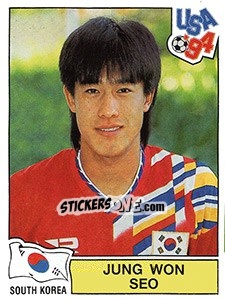 Sticker Jung Won Seo - FIFA World Cup USA 1994. Dutch version - Panini