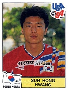 Sticker Sun Hong Hwang - FIFA World Cup USA 1994. Dutch version n. 182 - Panini