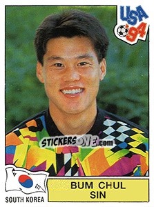 Sticker Bum Chul Sin - FIFA World Cup USA 1994. Dutch version - Panini