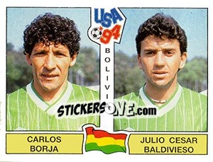 Cromo Carlos Borja / Julio Cesar Baldivieso - FIFA World Cup USA 1994. Dutch version - Panini