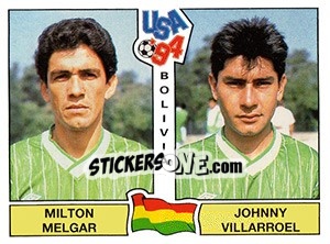 Sticker Milton Melgar / Johnny Villarroel - FIFA World Cup USA 1994. Dutch version n. 190 - Panini