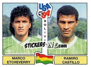 Sticker Marco Etcheverry / Ramiro Castillo - FIFA World Cup USA 1994. Dutch version - Panini