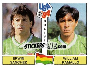 Figurina Erwin Sanchez / William Ramallo - FIFA World Cup USA 1994. Dutch version - Panini