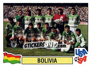 Sticker Team Bolivia - FIFA World Cup USA 1994. Dutch version n. 194 - Panini