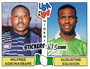 Cromo Wilfred Agbonavbare / Augustine Eguavon - FIFA World Cup USA 1994. Dutch version - Panini