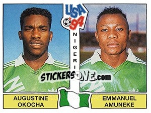 Sticker Augustine Okocha / Emmenuel Amuneke - FIFA World Cup USA 1994. Dutch version n. 201 - Panini