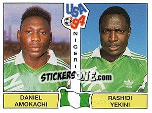 Cromo Daniel Amokachi / Rashidi Yekini - FIFA World Cup USA 1994. Dutch version - Panini