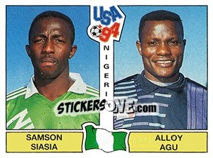 Cromo Samson Siasia / Alloy Agu - FIFA World Cup USA 1994. Dutch version - Panini