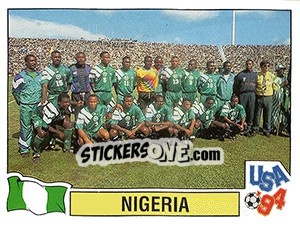 Sticker Team Nigeria - FIFA World Cup USA 1994. Dutch version n. 204 - Panini