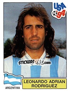 Sticker Leonardo Adrian Rodriguez - FIFA World Cup USA 1994. Dutch version n. 215 - Panini