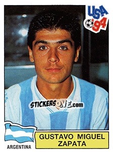 Sticker Gustavo Miguel Zapata - FIFA World Cup USA 1994. Dutch version n. 216 - Panini