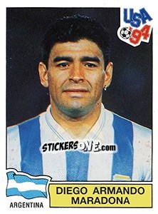 Sticker Diego Armando Maradona - FIFA World Cup USA 1994. Dutch version - Panini