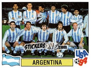 Figurina Team Argentina - FIFA World Cup USA 1994. Dutch version - Panini