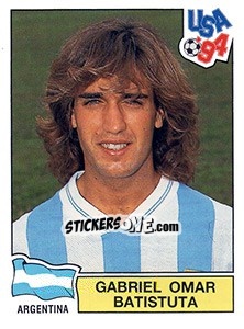 Sticker Gabriel Omar Batistuta - FIFA World Cup USA 1994. Dutch version n. 220 - Panini