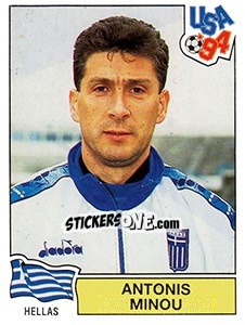 Cromo Antonis Minou - FIFA World Cup USA 1994. Dutch version n. 224 - Panini