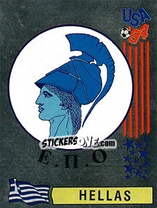 Figurina Emblem Hellas - FIFA World Cup USA 1994. Dutch version - Panini