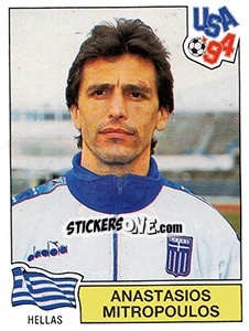 Sticker Anastasios Mitropoulos - FIFA World Cup USA 1994. Dutch version n. 234 - Panini