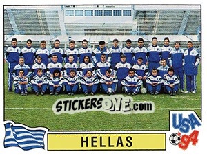 Sticker Team Hellas - FIFA World Cup USA 1994. Dutch version - Panini