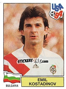 Sticker Emil Kostadinov - FIFA World Cup USA 1994. Dutch version n. 257 - Panini