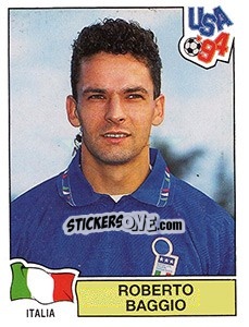 Sticker Roberto Baggio - FIFA World Cup USA 1994. Dutch version n. 274 - Panini