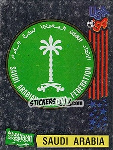 Sticker Emblem Saudi Arabia - FIFA World Cup USA 1994. Dutch version - Panini