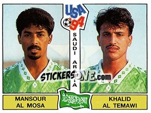 Sticker Mansour al Mosa / Khalid al Temawi - FIFA World Cup USA 1994. Dutch version n. 324 - Panini