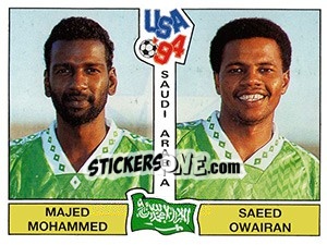 Sticker Majed Mohammed / Saeed Owairan - FIFA World Cup USA 1994. Dutch version - Panini