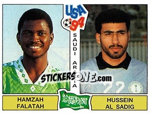 Sticker Hamzah Falatah / Hussein al Sadig - FIFA World Cup USA 1994. Dutch version - Panini