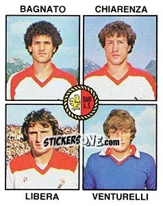 Sticker Bagnato / Chiarenza / Libera / Venturelli - Calciatori 1979-1980 n. 334 - Panini