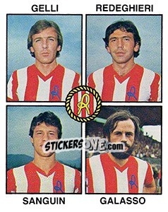Sticker Gelli / Redeghieri / Sanguin / Galasso - Calciatori 1979-1980 - Panini