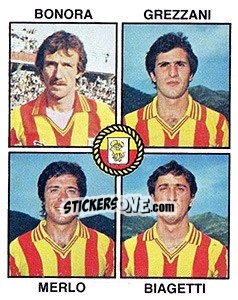 Sticker Bonora / Grezzani / Merlo / Biagetti - Calciatori 1979-1980 n. 389 - Panini